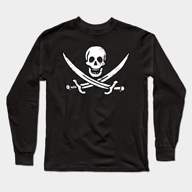 Jolly Roger, Yo Ho Ho! PIRATE FLAG,  Skull & Swords, Pirate Long Sleeve T-Shirt by Scar